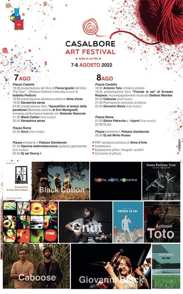 Domenica 7 e lunedi 8 agosto III edizione del Casalbore Art Festival