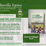 Altavilla Irpina, venerdi 3 maggio alle ore 18.30 nel Palazzo Comitale nuova presentazione del libro “La legge del Partenio”